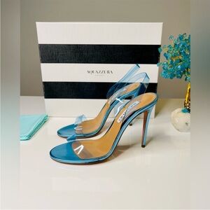 Aquazzura - So Nude PVC Slingback Sandals - 
Ice Color - 37 (7) - New in Box